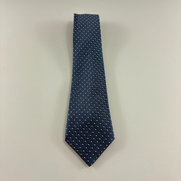 SunFills Navy Blue / Gray Polka Dots Men's Tie 3" x 61" - Picture 1 of 3